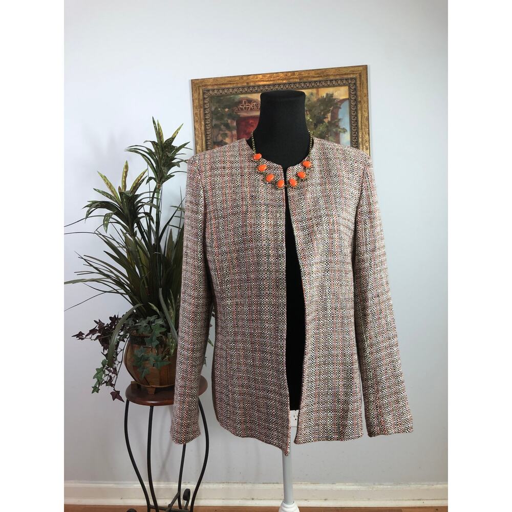 Kasper Blazer Womens Size 10 Multicolor Tweed Textured Career Office Jacket